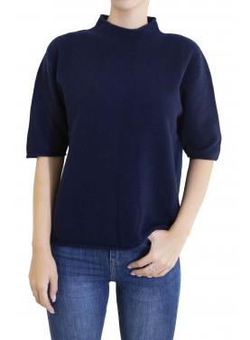 Maglia mezzo collo a maniche 3/4 morbida  misto cashmere 